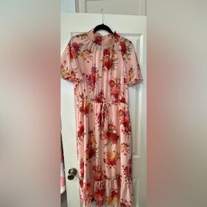 Floral Pink Midi Dress